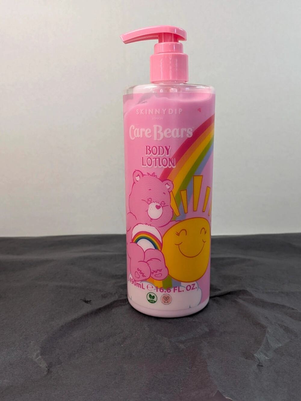 Skinnydip London Care Bears Body Lotion 16.6 oz Pink Rainbow Vegan